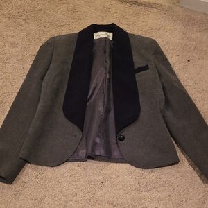 Gray and Black Suede Blazer